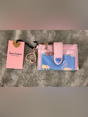 Juicy Couture Blue Gleam Multi Retro Juicy Cherry Tab Elongated Card Case